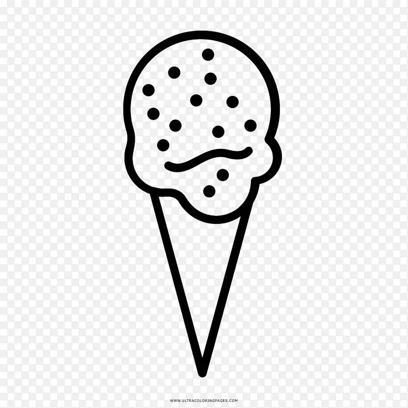 冰淇淋锥画着色书-冰淇淋