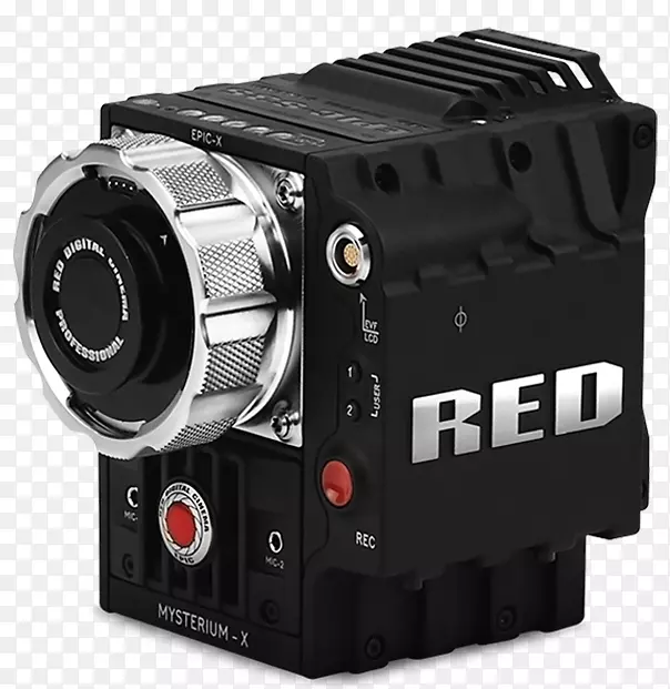 红色数码电影佳能镜头安装数码电影摄影机