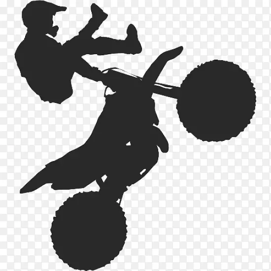 自由式摩托交叉摩托车剪影-摩托十字
