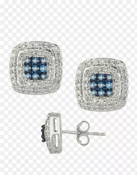 蓝宝石耳环首饰，钻石色金-钻石螺柱