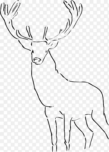 鹿画夹艺术-鹿头轮廓