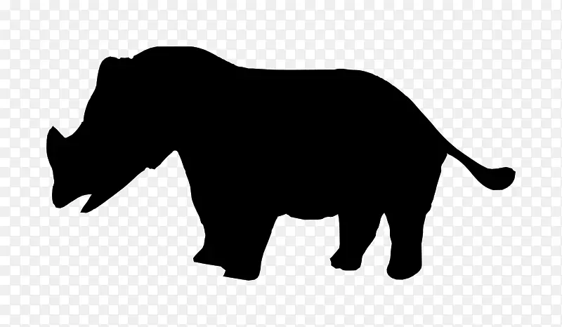 非洲象印度象墙贴纸犀牛轮廓