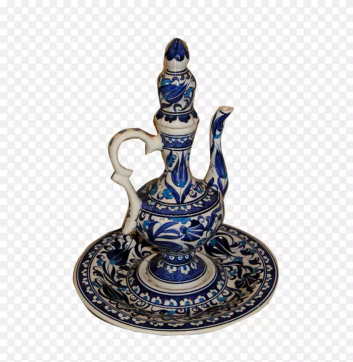 钴蓝雕像茶壶罐-卡帕多西亚