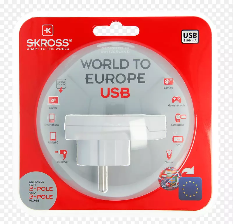 欧洲适配器Schuko reisestecker交流电源插头和插座.usb