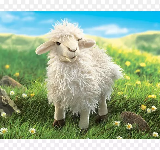 绵羊亚马逊网站手木偶填充动物&可爱的玩具-绵羊