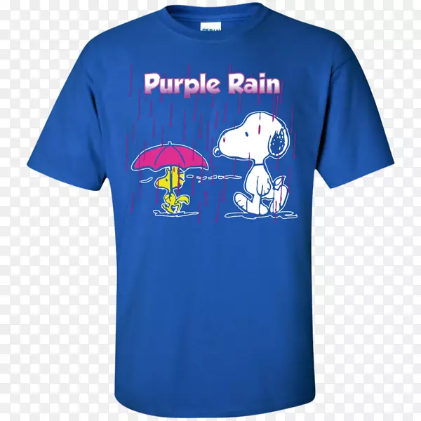 印花t恤长袖t恤服装-紫色雨