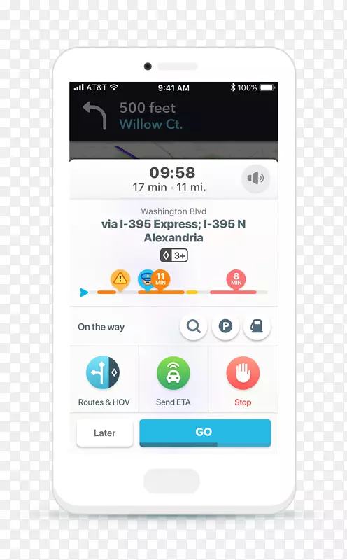 Smartphone Waze功能手机png媒体播放器-智能手机