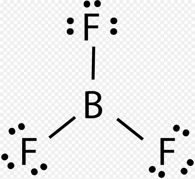 路易斯结构三氟化硼球棒模型三氯化硼分子三角平面分子几何