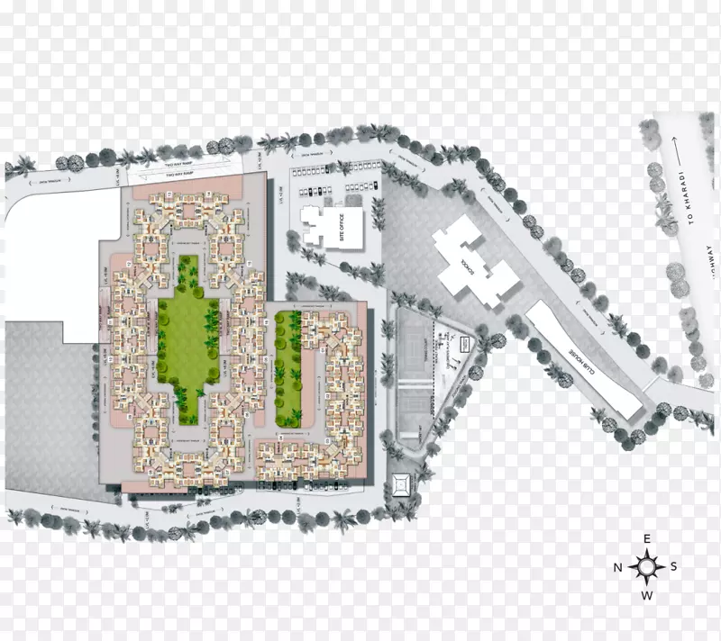 翡翠住宅小区房地产公寓平面图-公寓