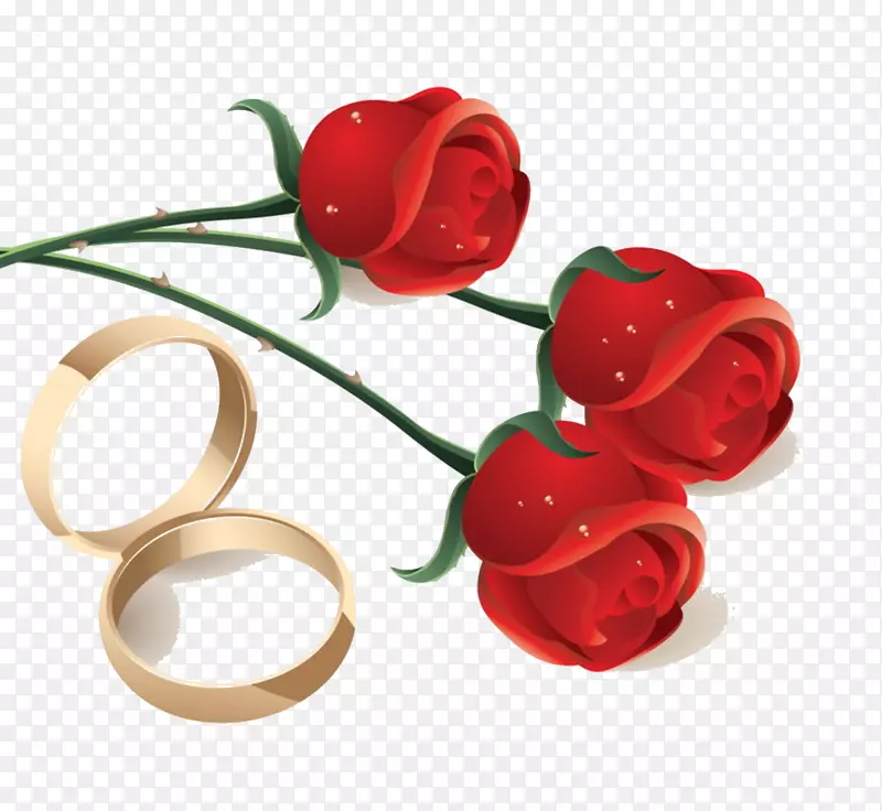 花园玫瑰订婚戒指花-花