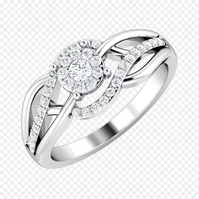 结婚戒指银身珠宝-紫色光环