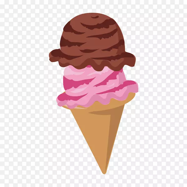 那不勒斯冰淇淋巧克力冰淇淋锥味冰淇淋