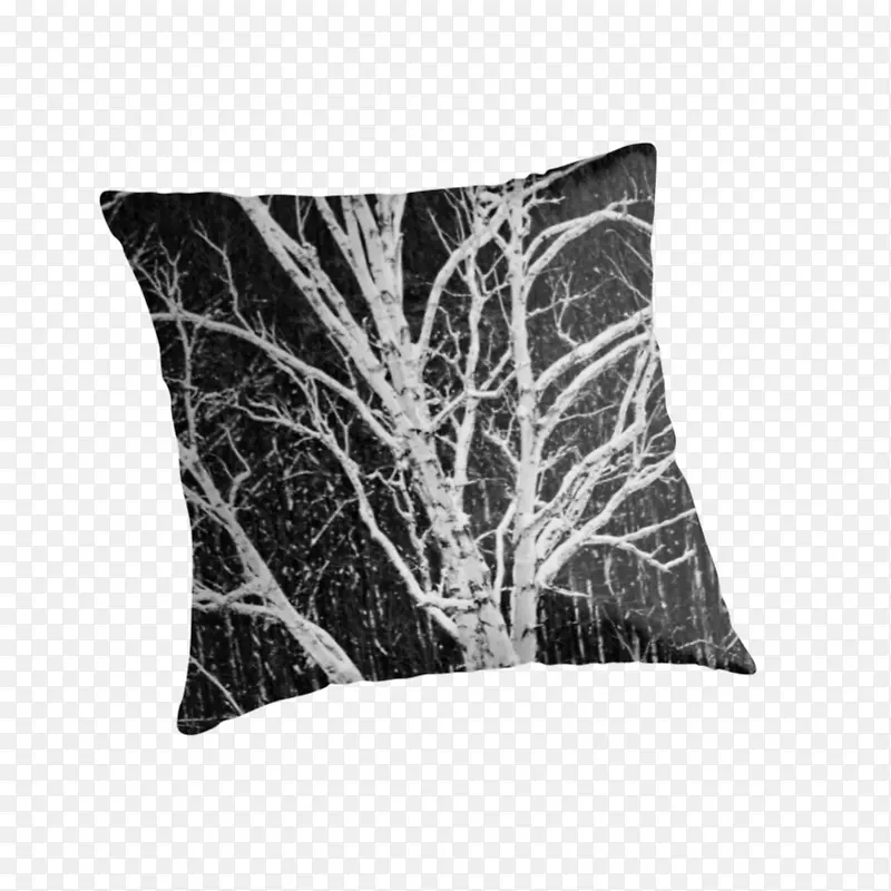 扔枕头垫黑白桦树