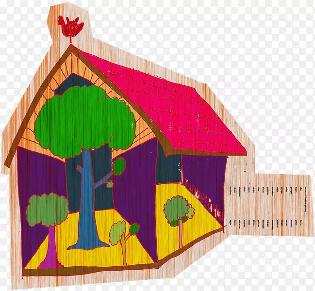 木屋树卡通-房屋