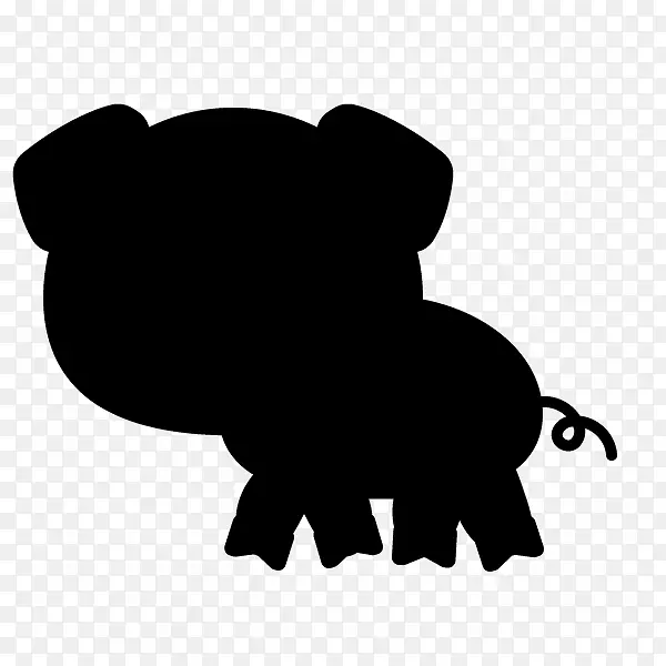 家猪轮廓印度象-猪