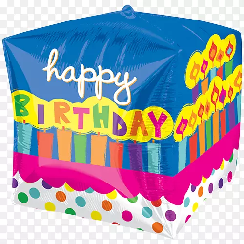 生日蛋糕气球派对生日快乐-铝箔气球