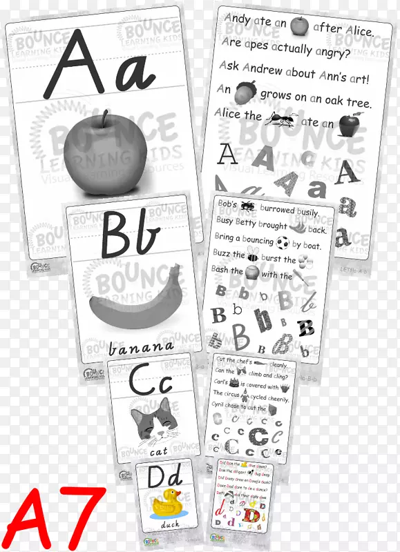 学习儿童手卡字母表识字-儿童