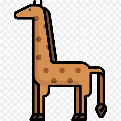 长颈鹿陆地动物剪贴画-长颈鹿