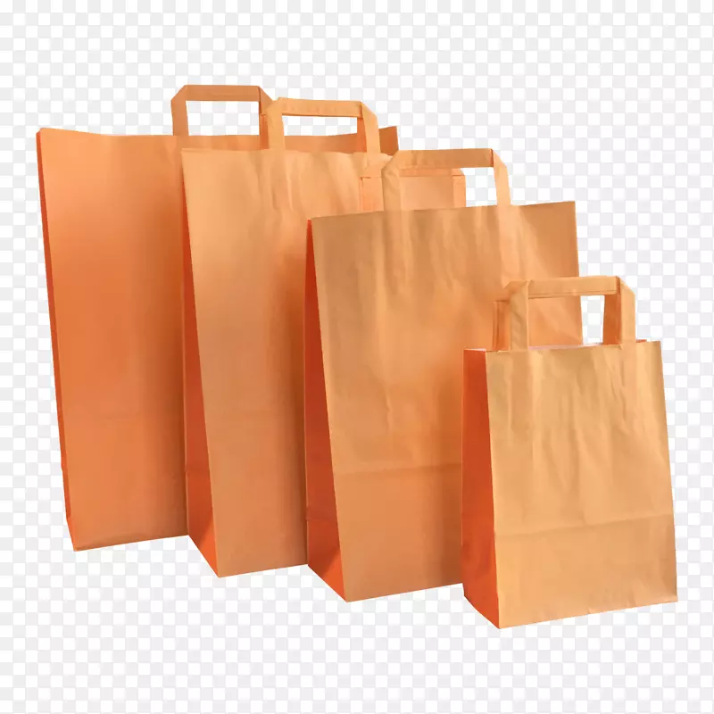 购物袋和手推车纸橙色