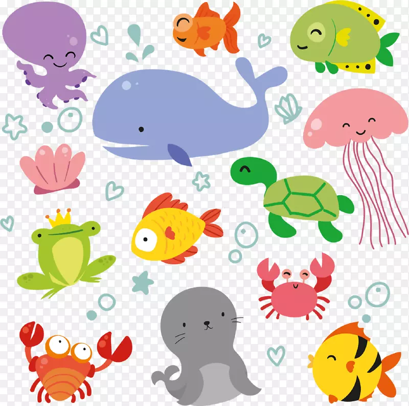 动物海剪贴画-海