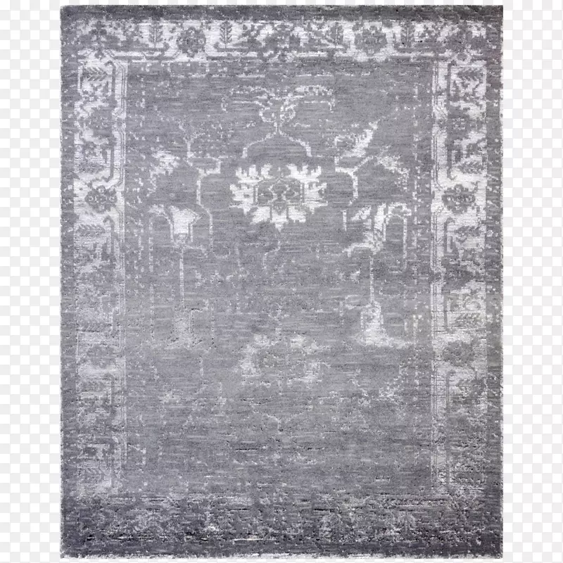 黑白粘胶长方形丝绸地毯