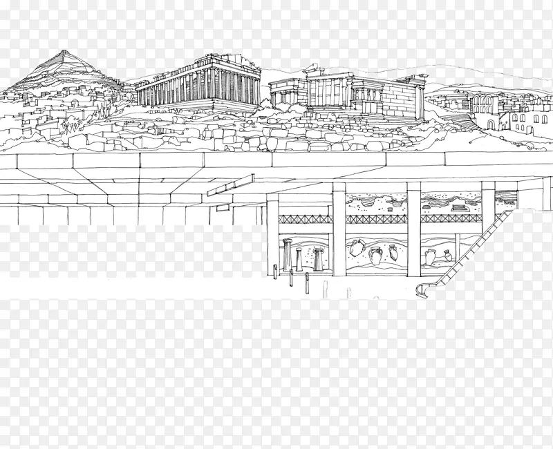 建筑技术制图线艺术素描-阿提科地铁