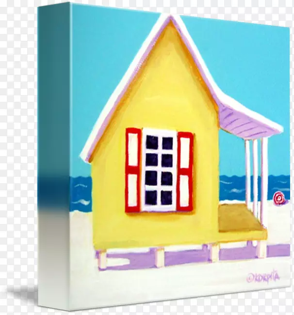 沙滩小屋粉刷平房帆布-沙滩