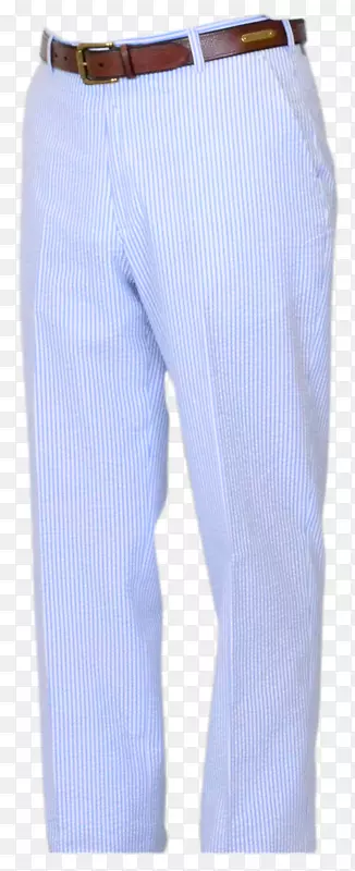 钴蓝腰裤.男用平材料