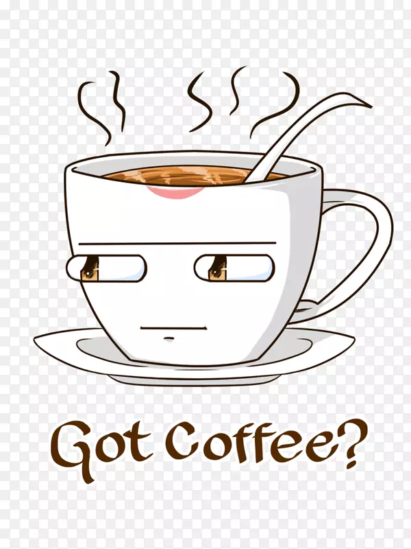 咖啡杯线艺术卡通片艺术咖啡店海报