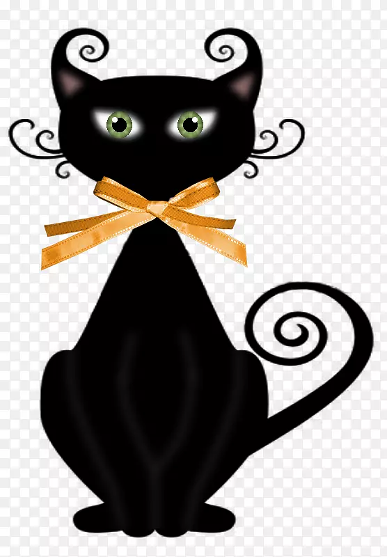 小猫胡须黑猫孟买猫剪贴画-小猫
