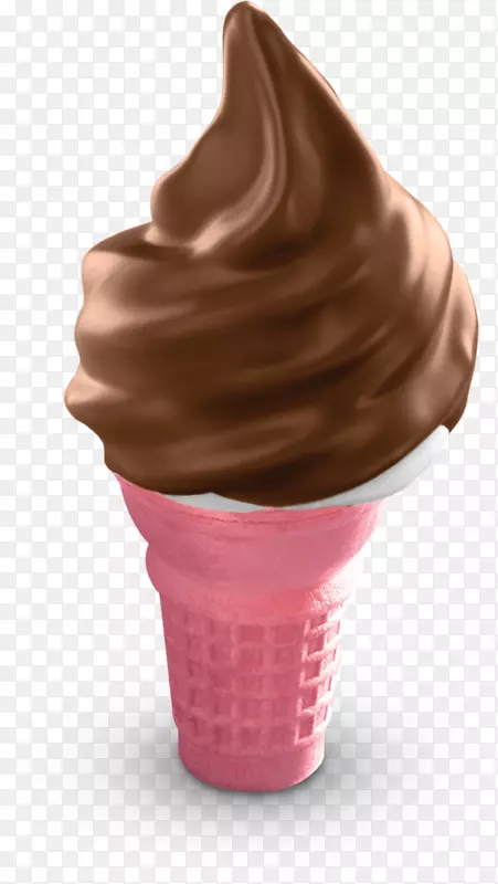 巧克力冰淇淋圣代冰淇淋圆锥形冷冻酸奶冰淇淋