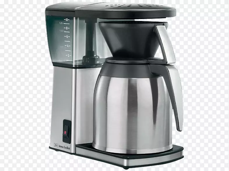 咖啡机浓咖啡梅利塔香味招牌豪华咖啡过滤机，黑色和不锈钢-咖啡
