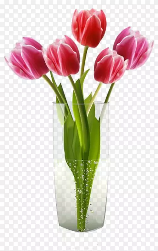 花瓶郁金香插花艺术花瓶