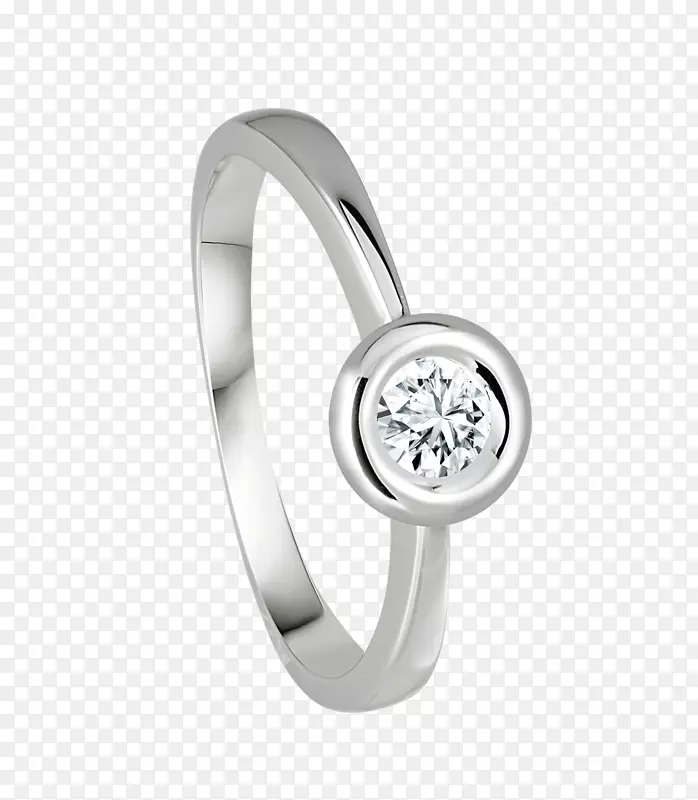 耳环银钻石结婚戒指