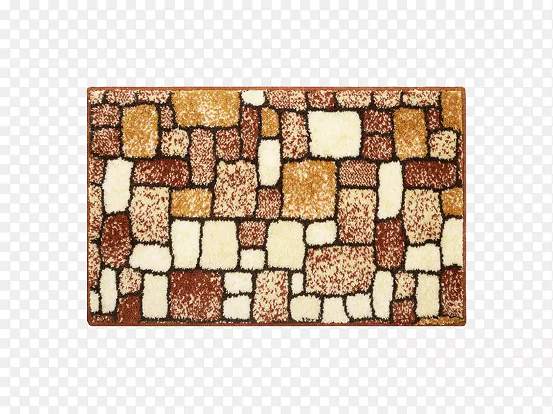 石墙骚乱地垫棕色长方形材料-石墙