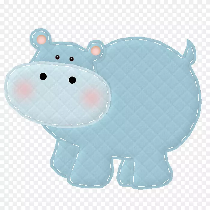 猪毛绒动物&毛绒玩具，毛绒鼻子，绿松石-猪