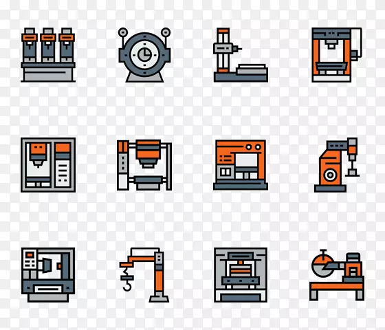平面设计图案-工厂机械