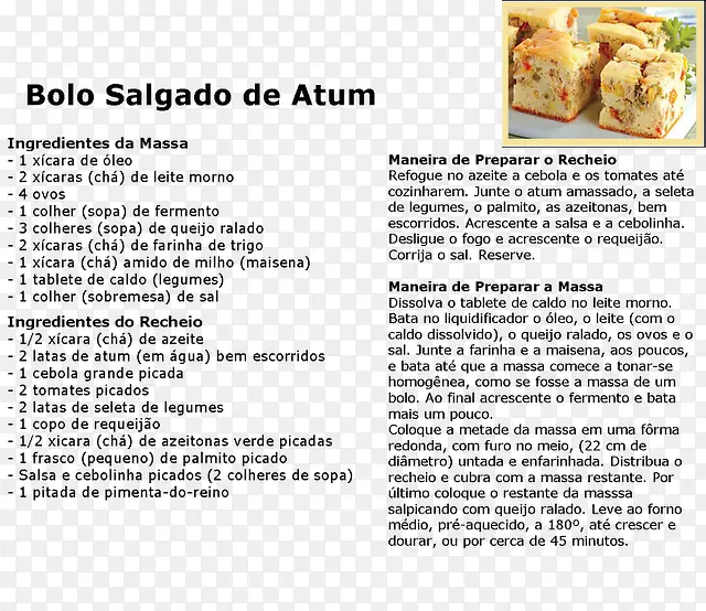配方Salgado empanadilla搅拌机-阿图姆