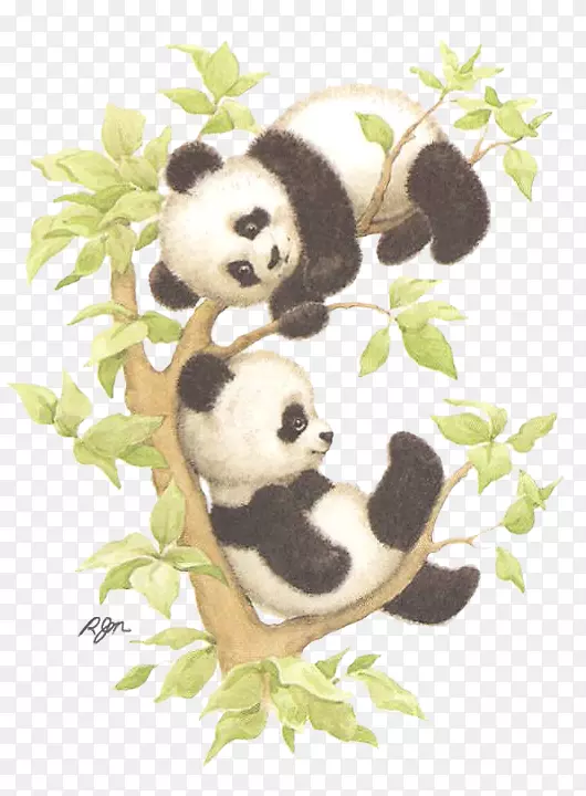 大熊猫画刺绣艺术熊