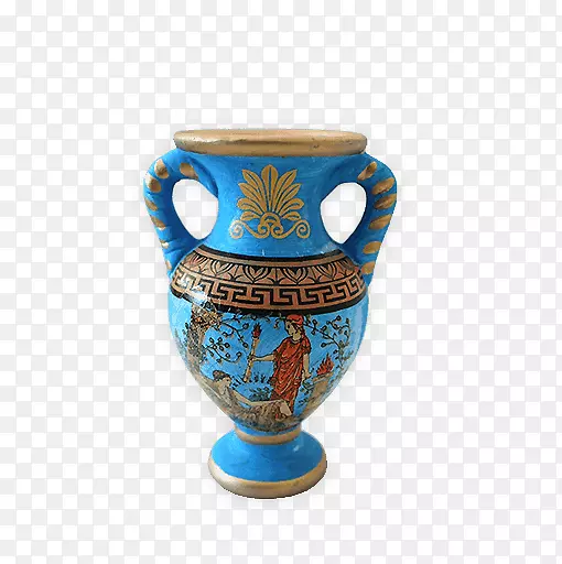 花瓶陶器陶瓷钴蓝杯花瓶