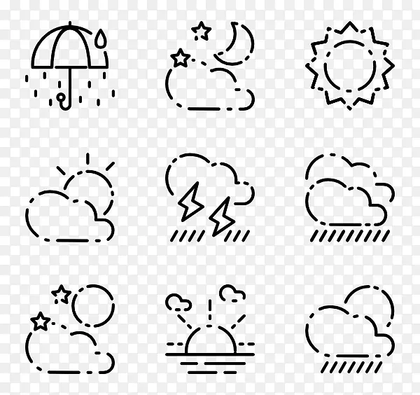 天气预报气候图标设计气象学-天气