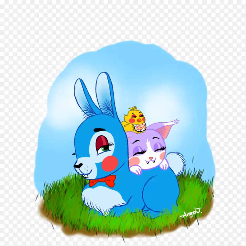 兔子画扇艺术复活节兔子-兔子