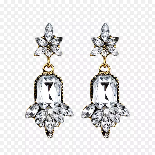 耳环玻璃珠宝项链仿宝石和莱茵石玻璃
