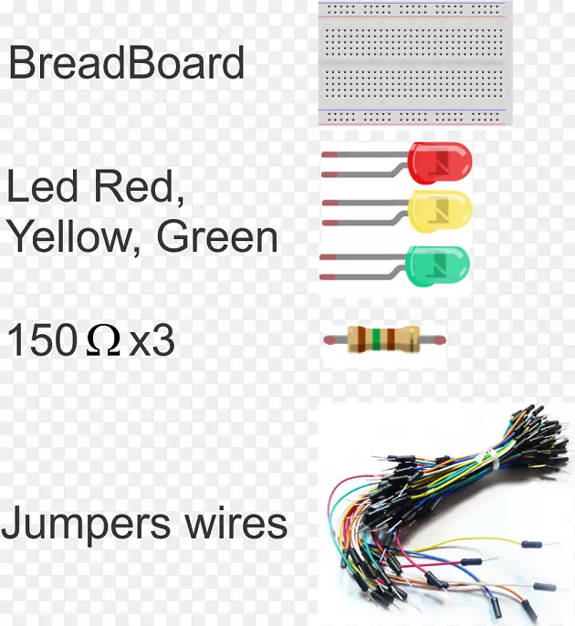 面包板跳线电子跳线Arduino-交通灯绿色