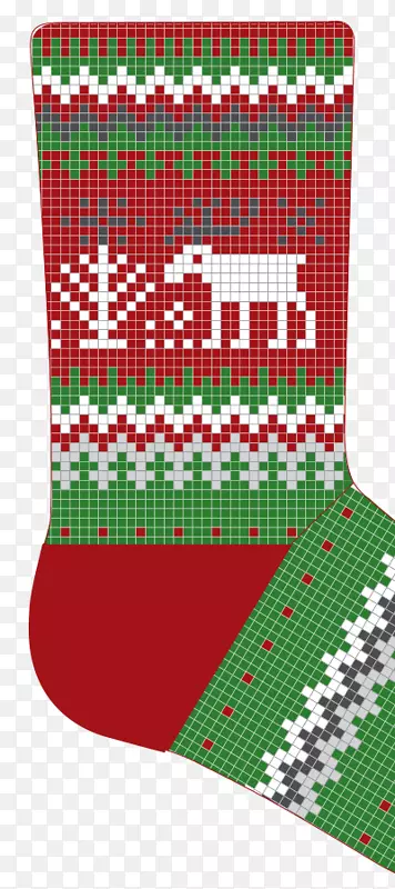 圣诞节长统袜编织图案纺织品图案圣诞袜型