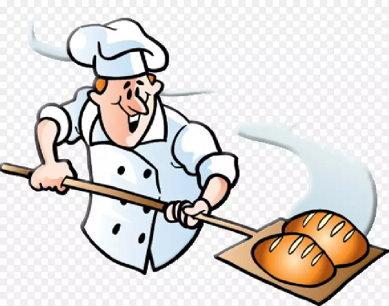 面包店厨师面包餐厅-cocinero con比萨饼