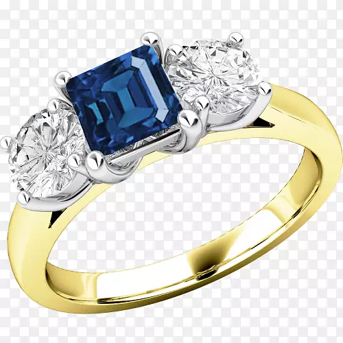 蓝宝石婚戒订婚戒指