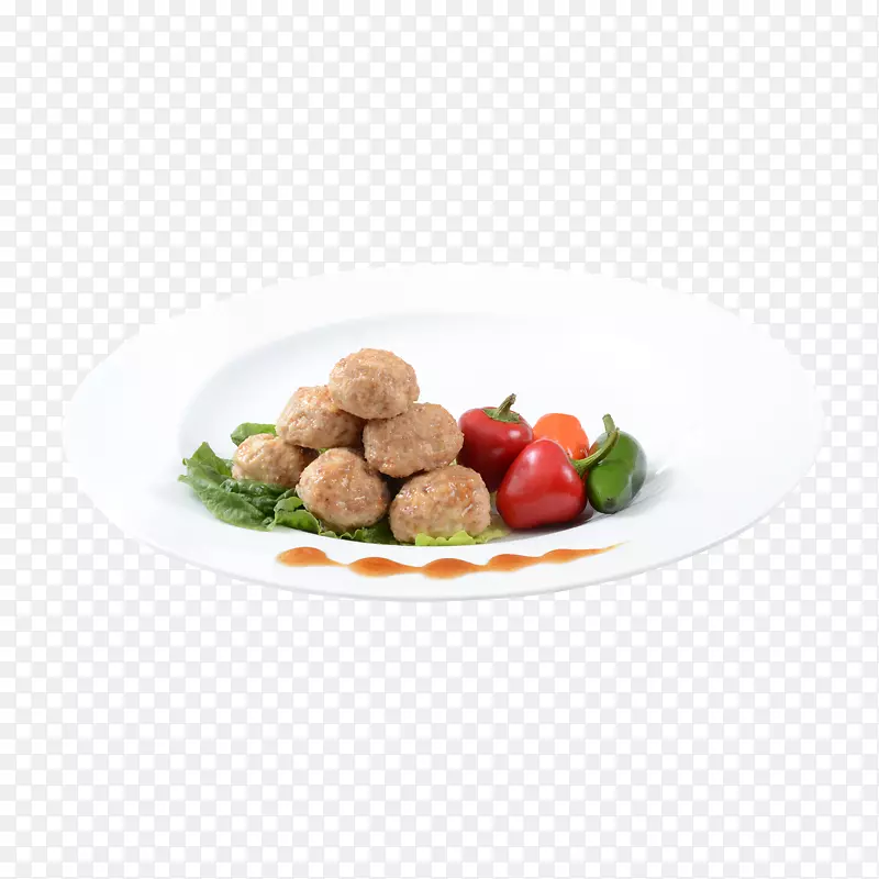 肉丸素食菜把热气球鸡作为食物-蔬菜