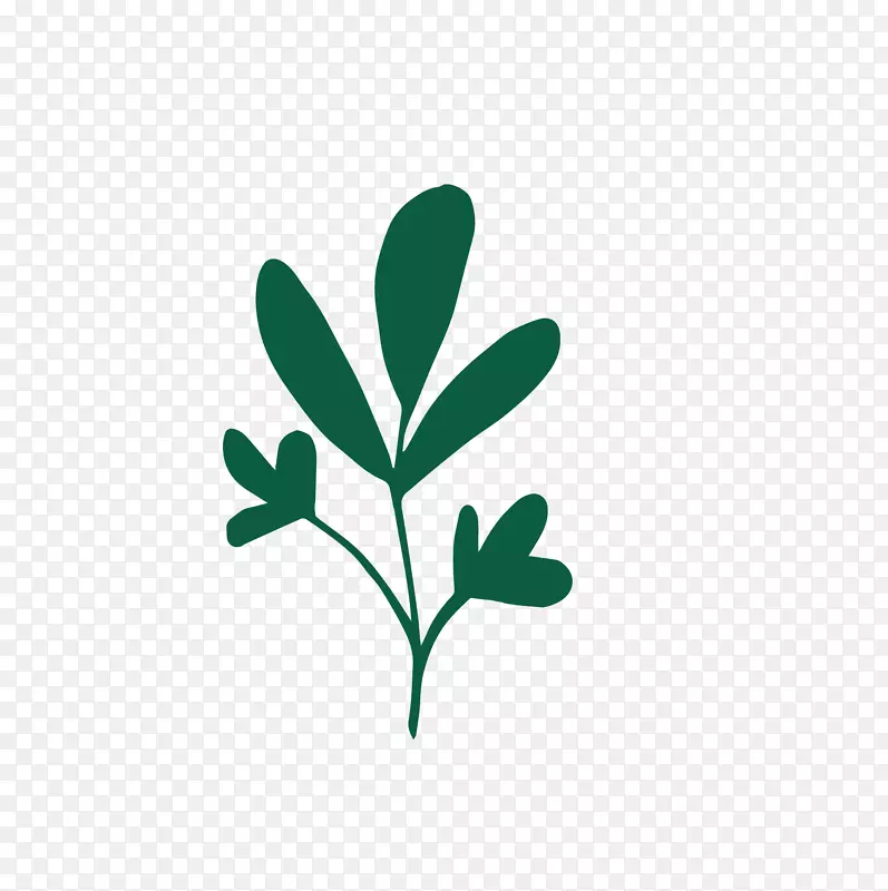 标志绿叶植物茎字体叶