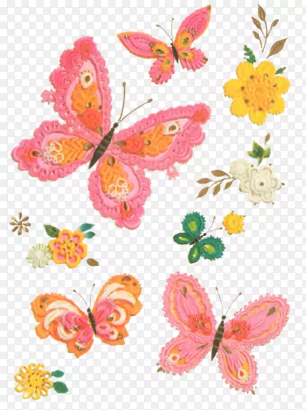 帝王蝶，刷子，蝴蝶，花，蝴蝶和蛾花设计.花